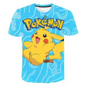 2021Summer New Cute Interesting Men Women T Shirt Pokemon Print Polyester 3D T-Shirt Summer Harajuku Boys Animation Clothing