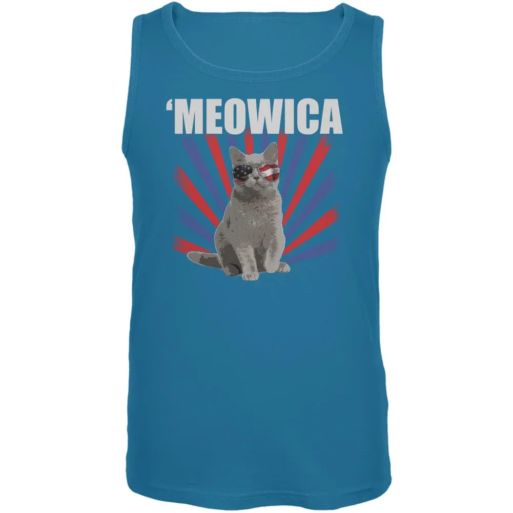 4th of July Meowica Adult Tank Top