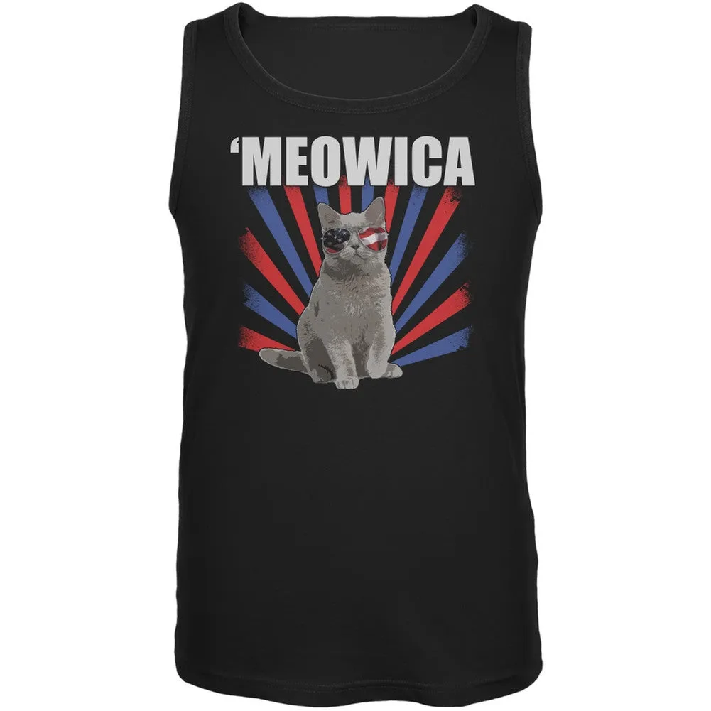 4th of July Meowica Adult Tank Top