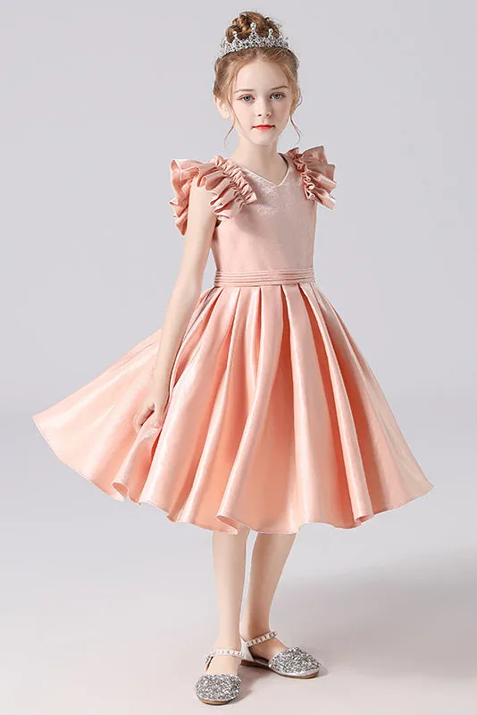 A Line Cute Sleeveless Princess Knee Length Flower Girl Dresses