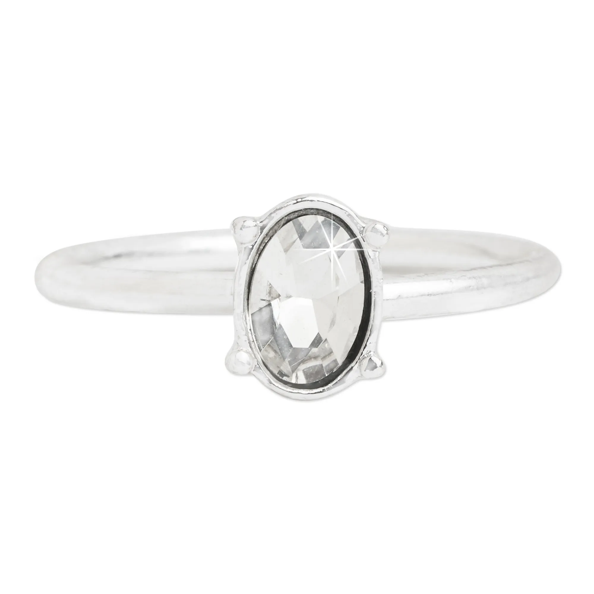 Accessorize London Women's Silver Crystal Ring Pack Of 12 Large