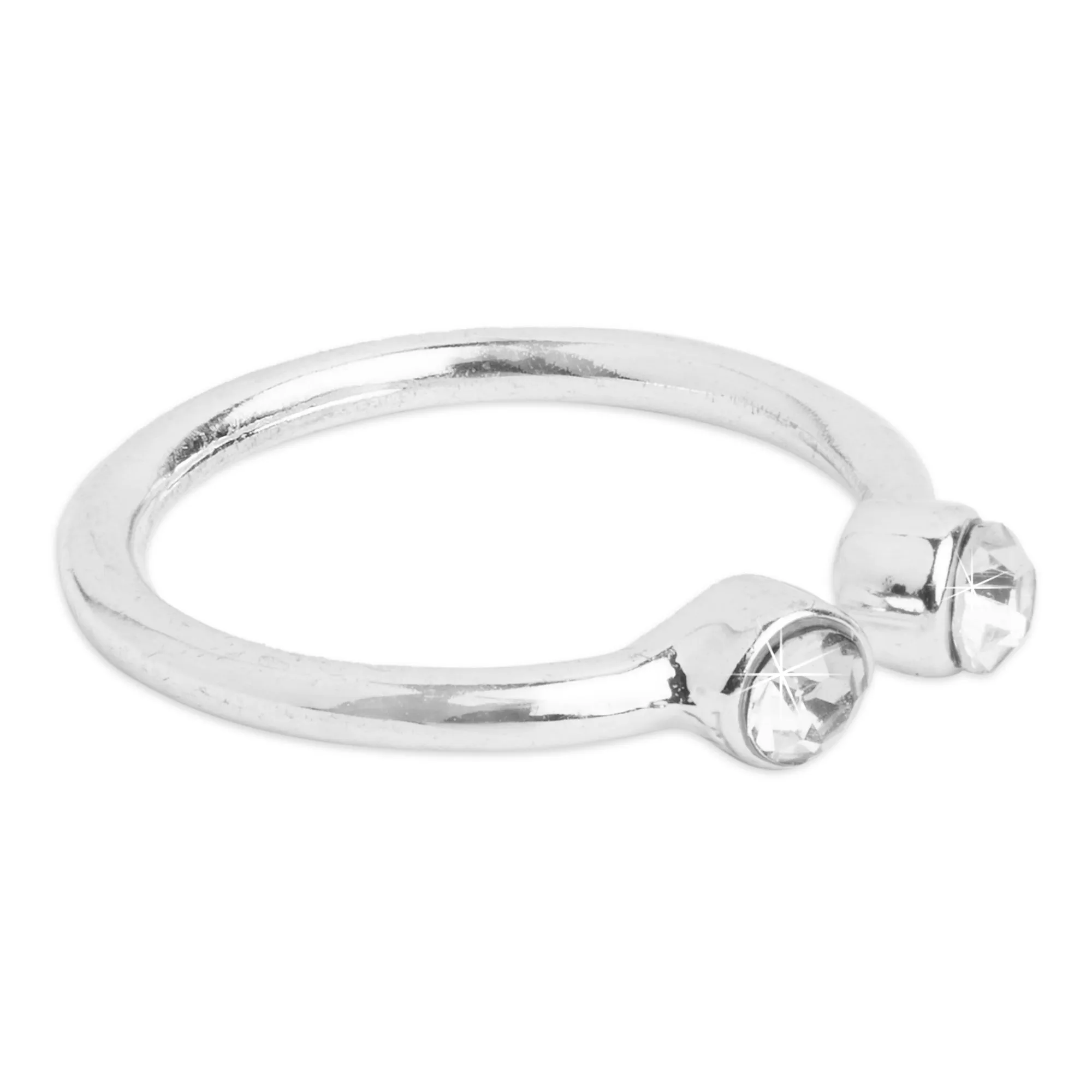 Accessorize London Women's Silver Crystal Ring Pack Of 12 Large