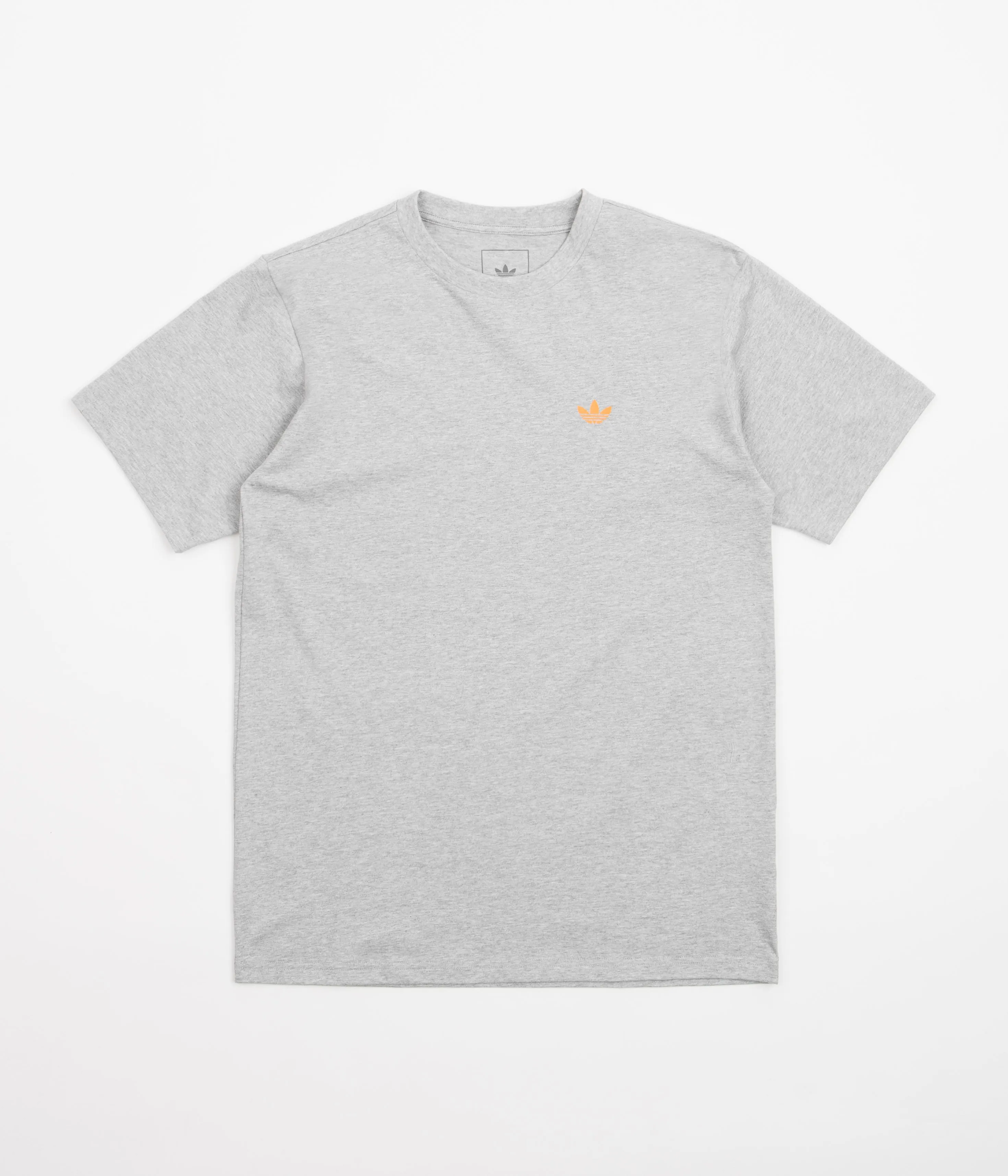 Adidas 4.0 Logo T-Shirt - Medium Grey Heather / Orange Rush