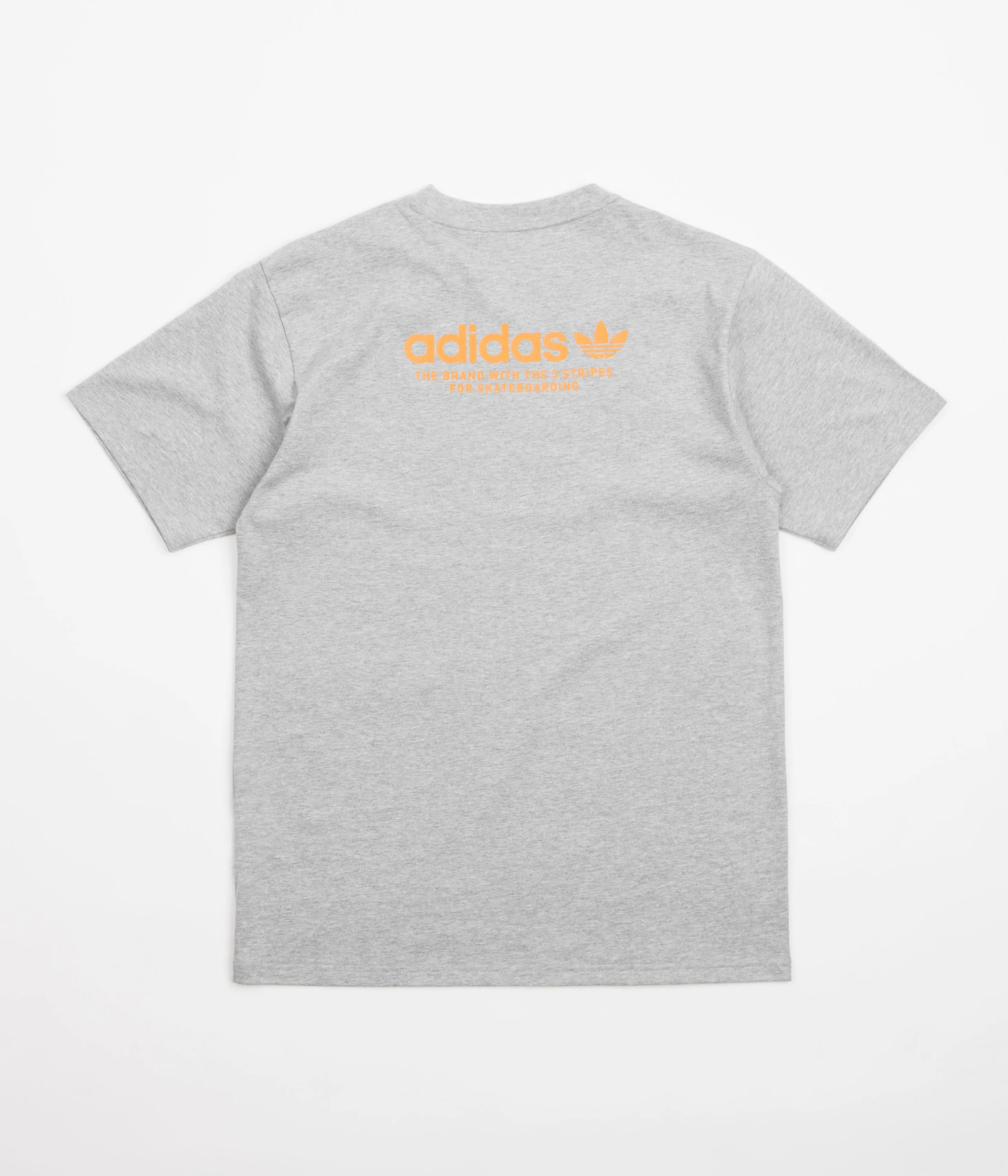 Adidas 4.0 Logo T-Shirt - Medium Grey Heather / Orange Rush