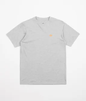 Adidas 4.0 Logo T-Shirt - Medium Grey Heather / Orange Rush