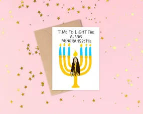 Alanis Menorahssette Hanukkah Card