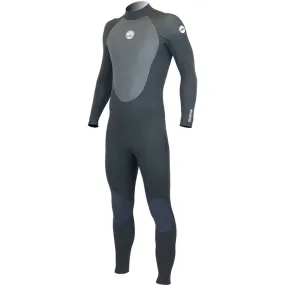 Alder Stealth Mens 3/2mm Back Zip Wetsuit - Black