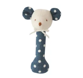 Alimrose Mouse Stick Rattle Ocean Blue