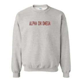 Alpha Chi Omega Basic Grey Crewneck Sweatshirt