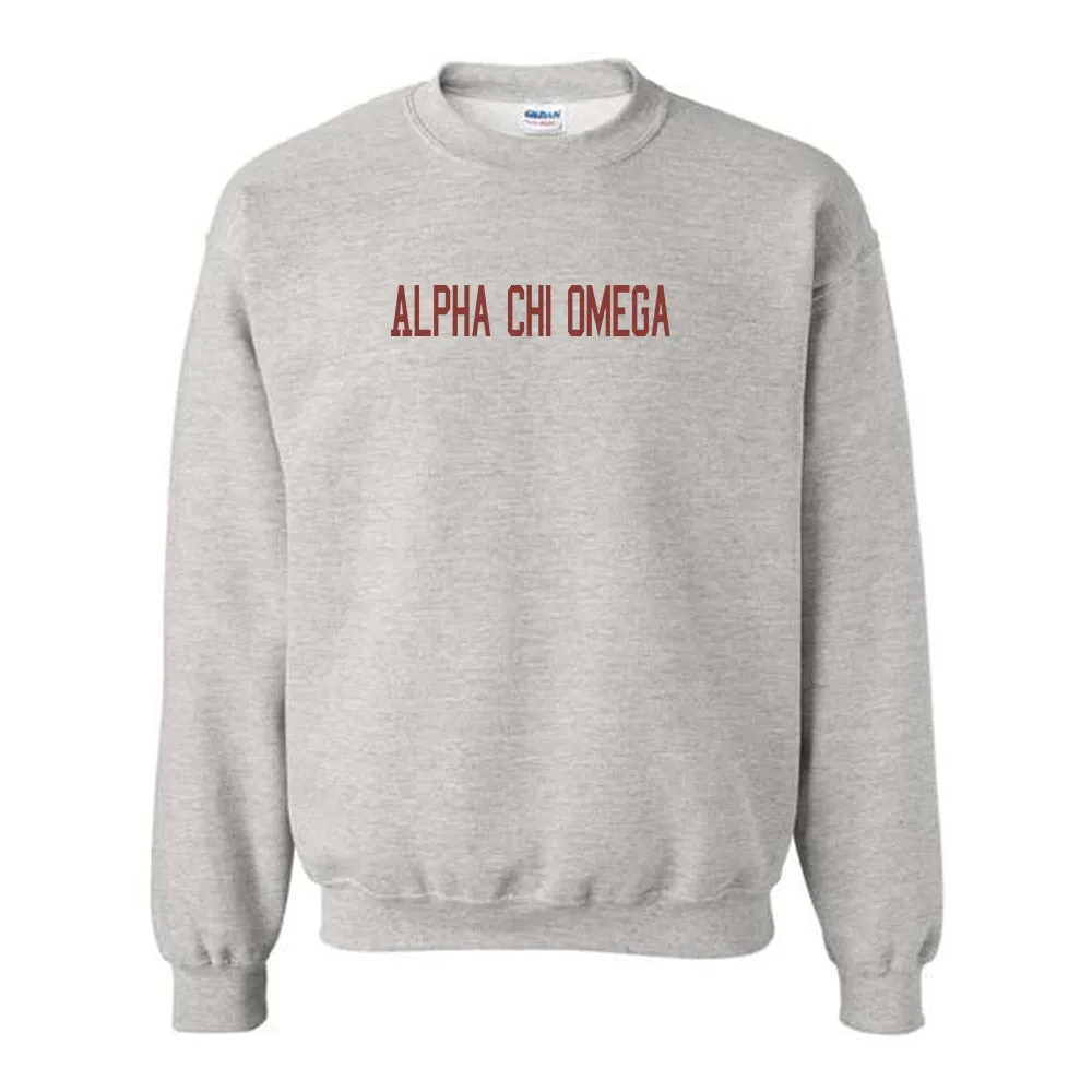 Alpha Chi Omega Basic Grey Crewneck Sweatshirt