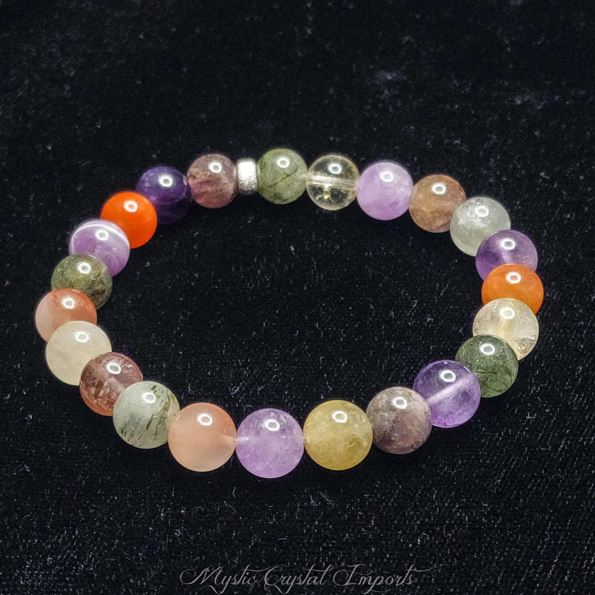 Amethyst-Rutilated Quartz Manifesting Bracelet