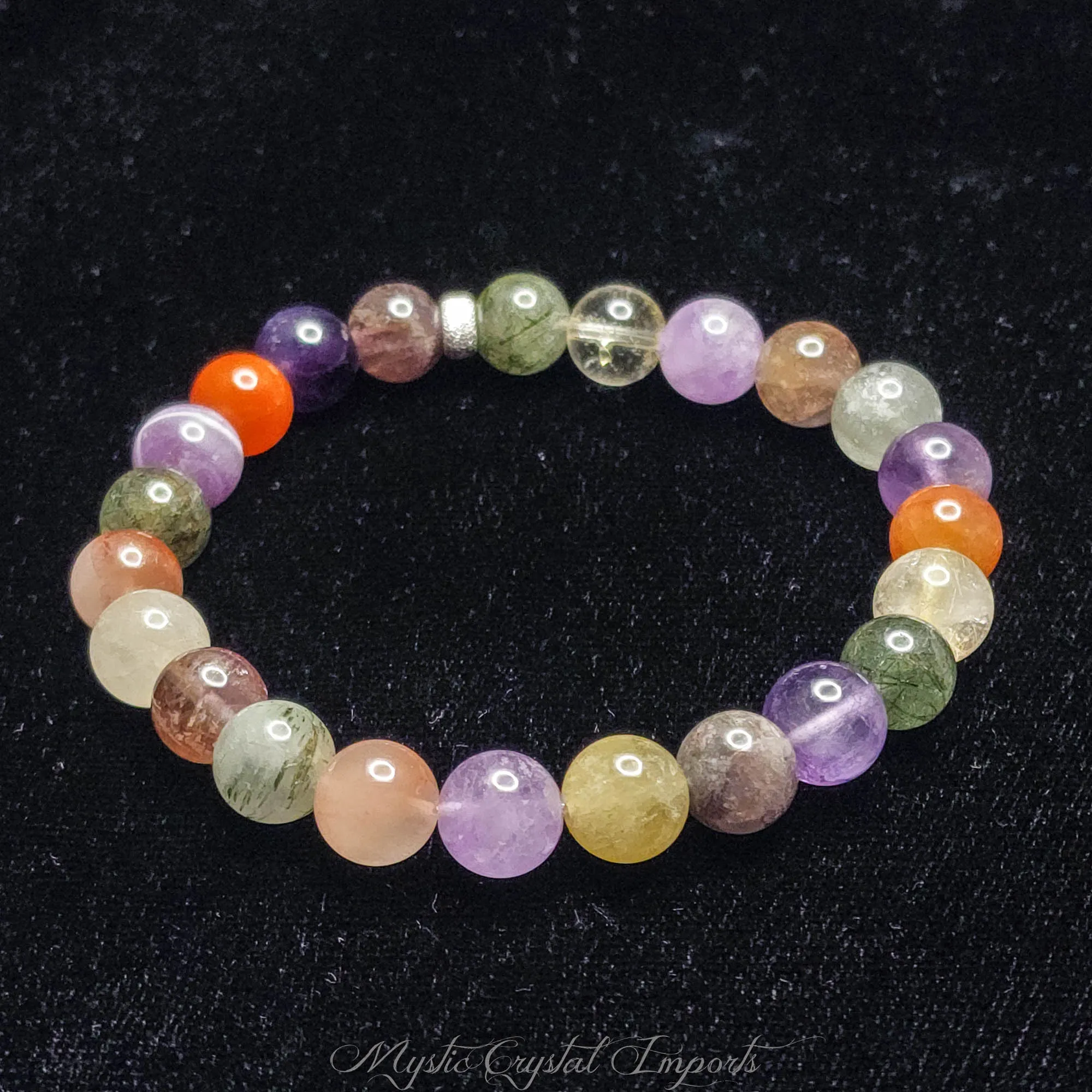 Amethyst-Rutilated Quartz Manifesting Bracelet