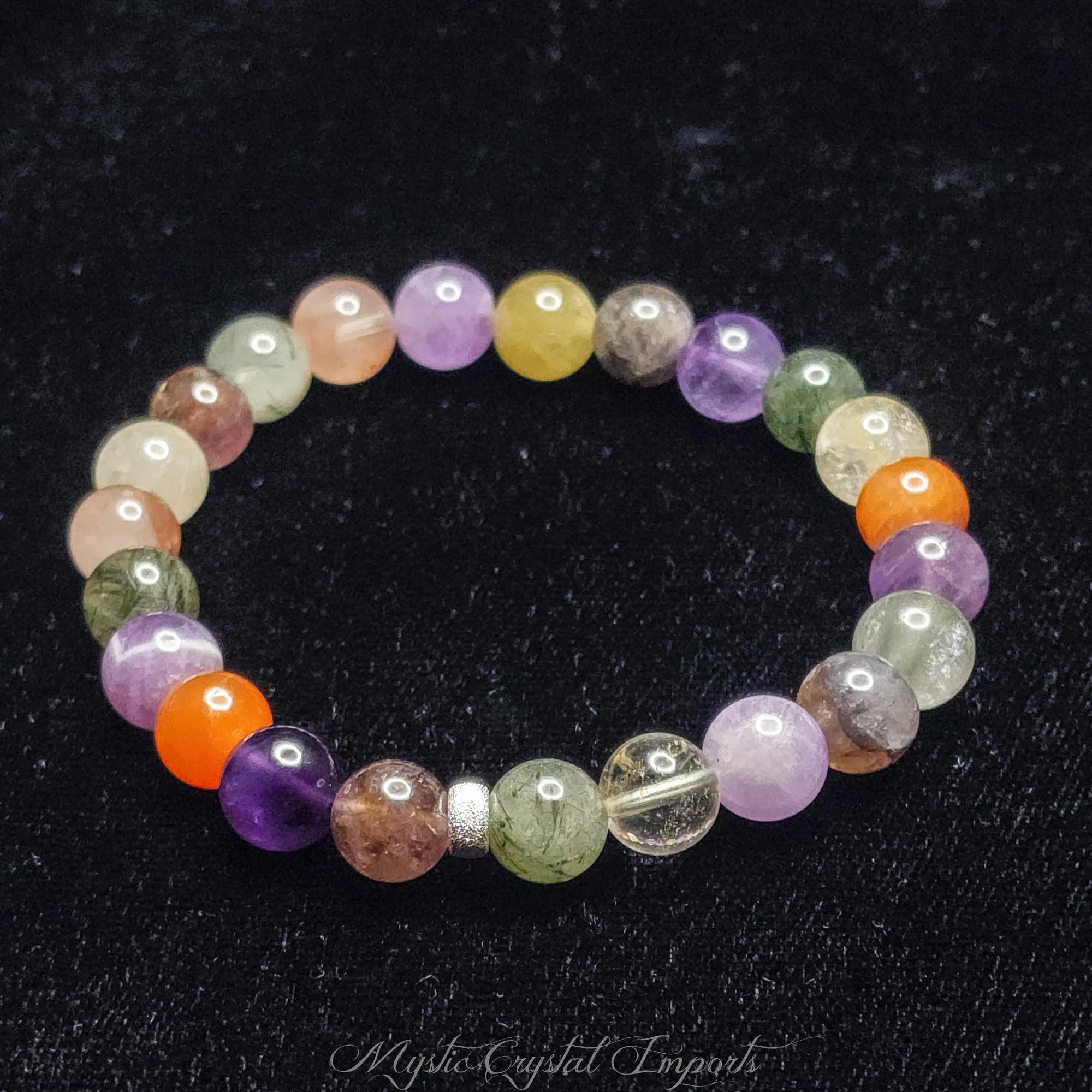 Amethyst-Rutilated Quartz Manifesting Bracelet