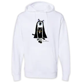 Anne Williams Art Nun Cat Pullover Hooded Sweatshirt