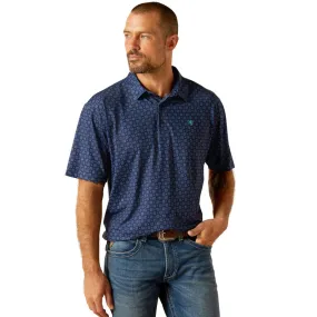 'Ariat' Men's 360 Airflow Polo - Blue Depths