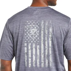 'Ariat' Men's Charger Graphic Flag T-Shirt - Graystone