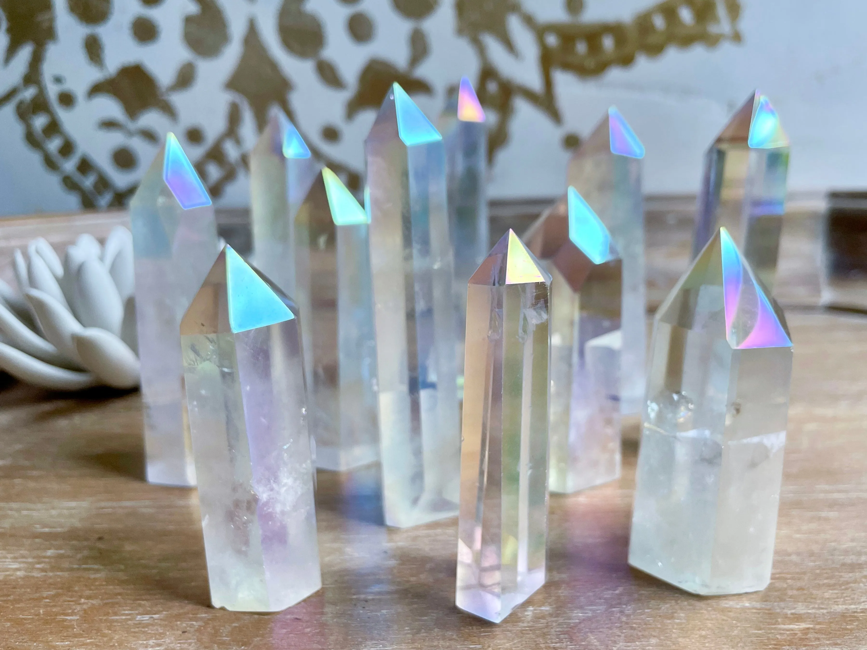 Aura Clear Quartz Points