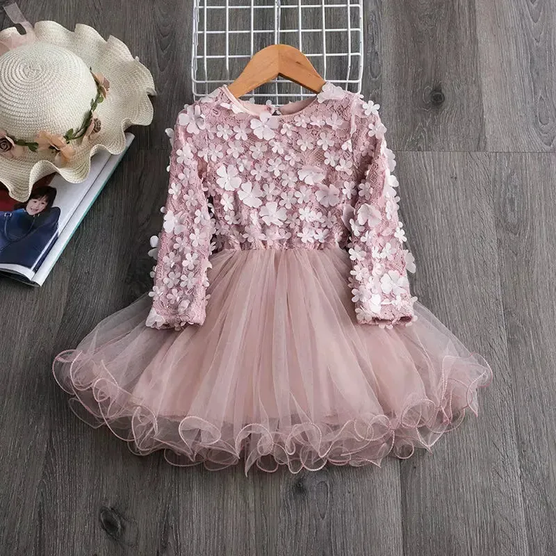 Baby Girl 2-7yo Party Flower Princess Dress