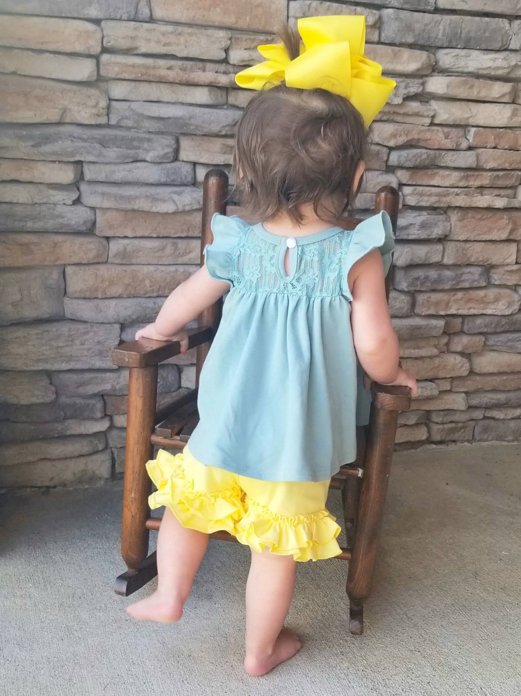 Baby Maize Ruffle Trim Cotton Shorts