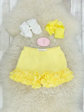 Baby Maize Ruffle Trim Cotton Shorts