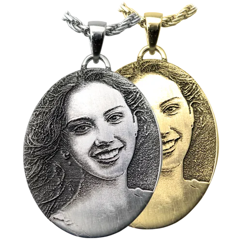 B&B 3D Photo Oval Pendant