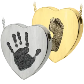 B&B Footprint/Handprint/Pawprint Heart Pendant