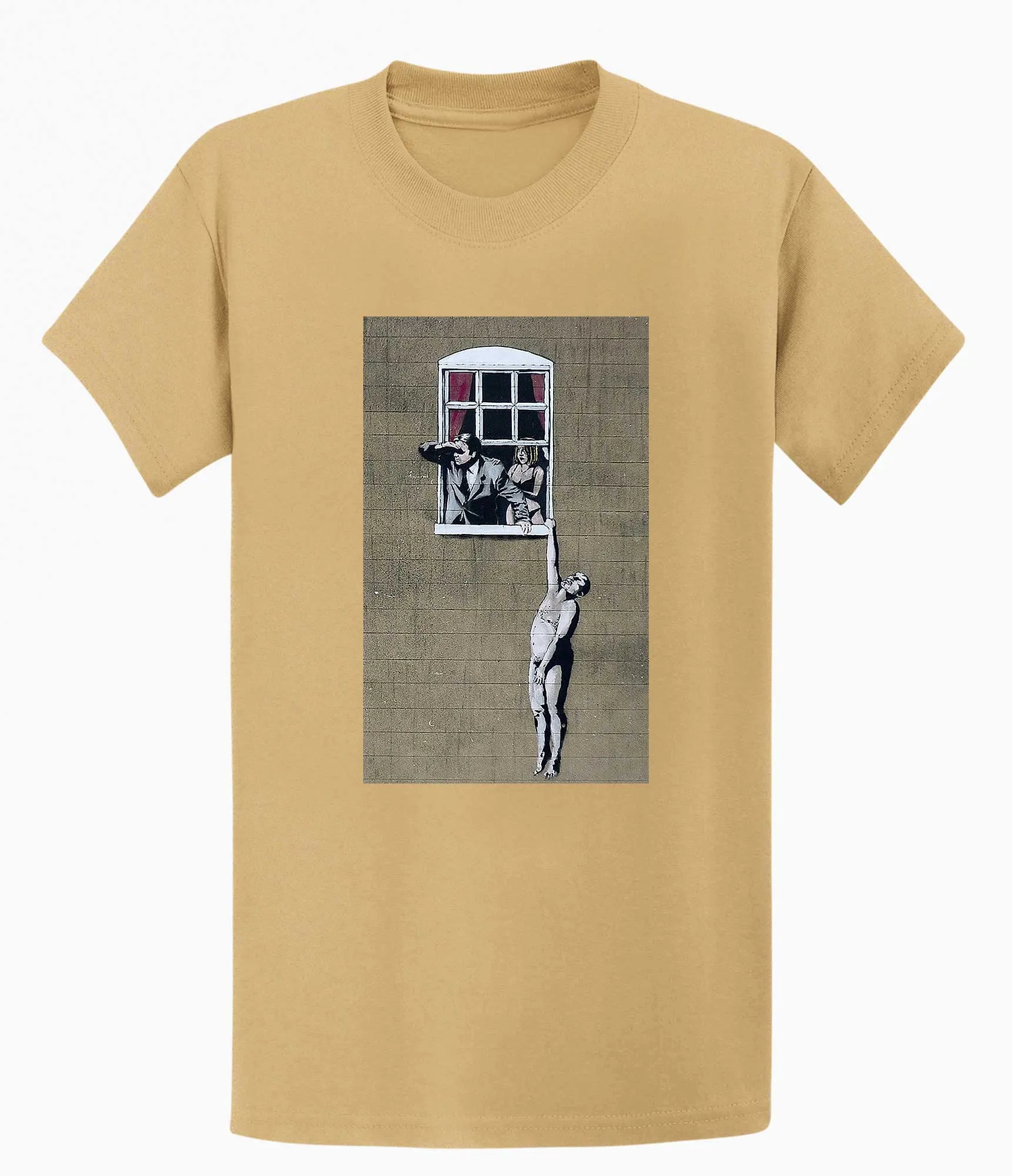 Banksy Men's T-shirt - Naked Man Hanging