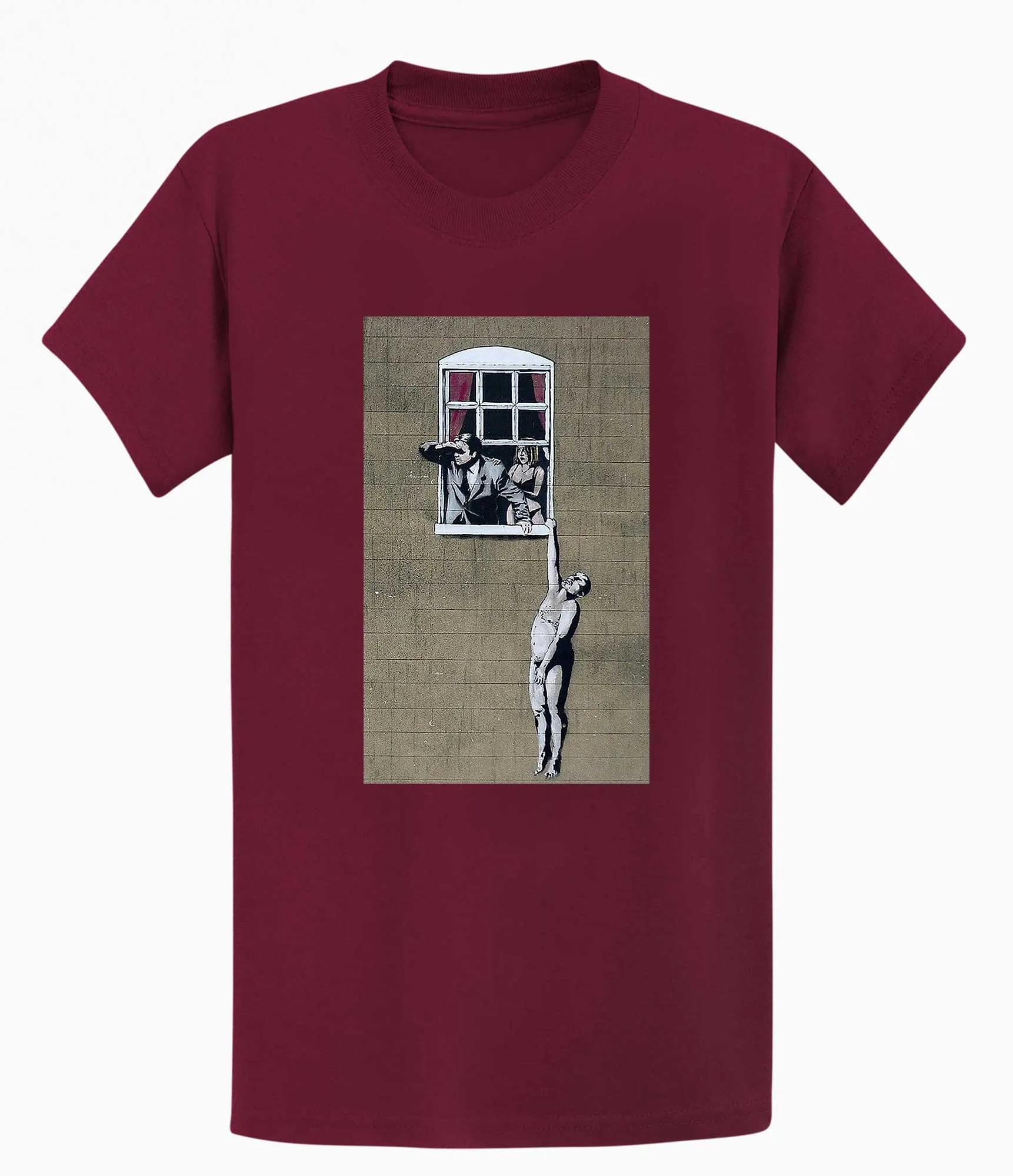 Banksy Men's T-shirt - Naked Man Hanging