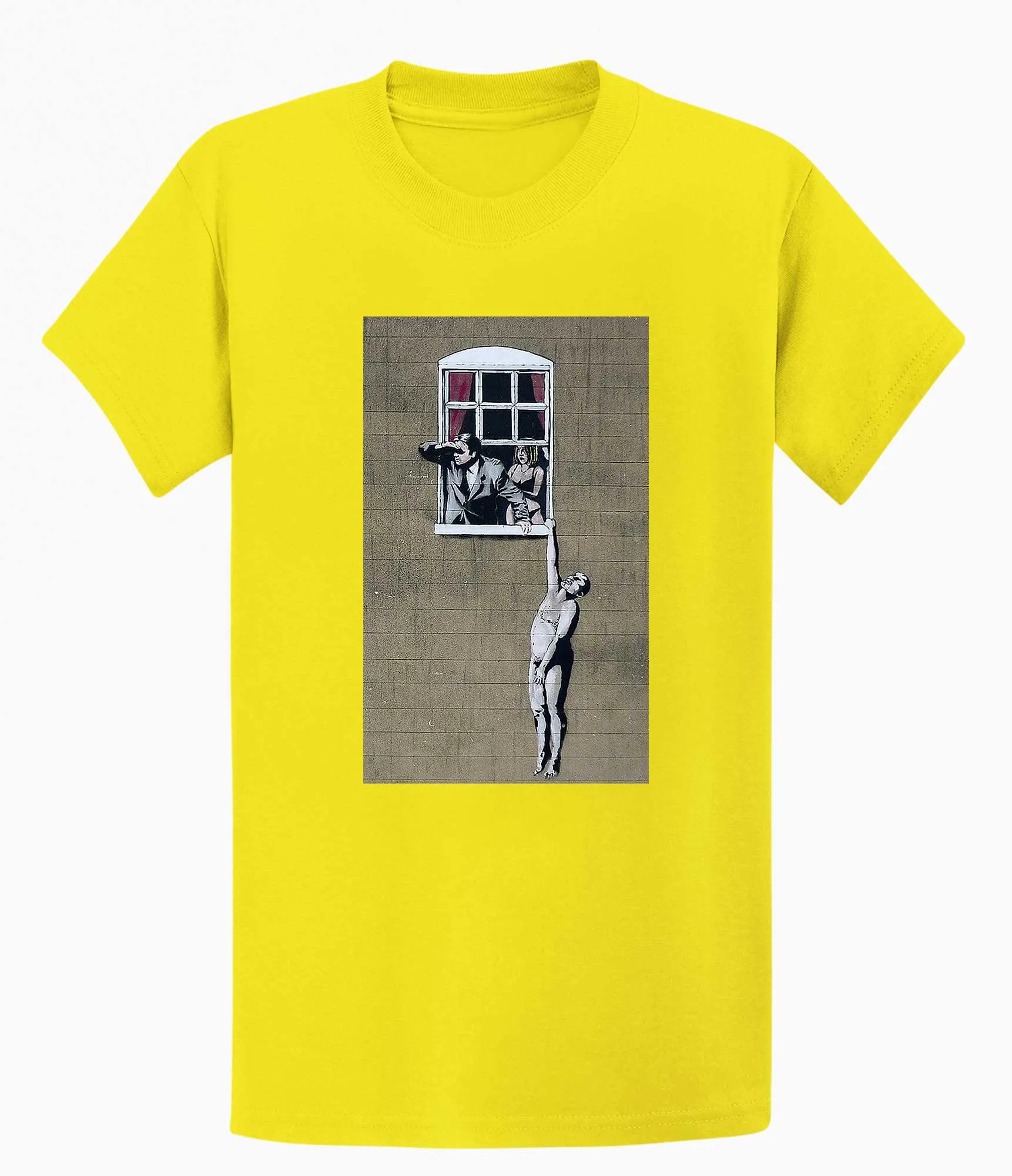 Banksy Men's T-shirt - Naked Man Hanging