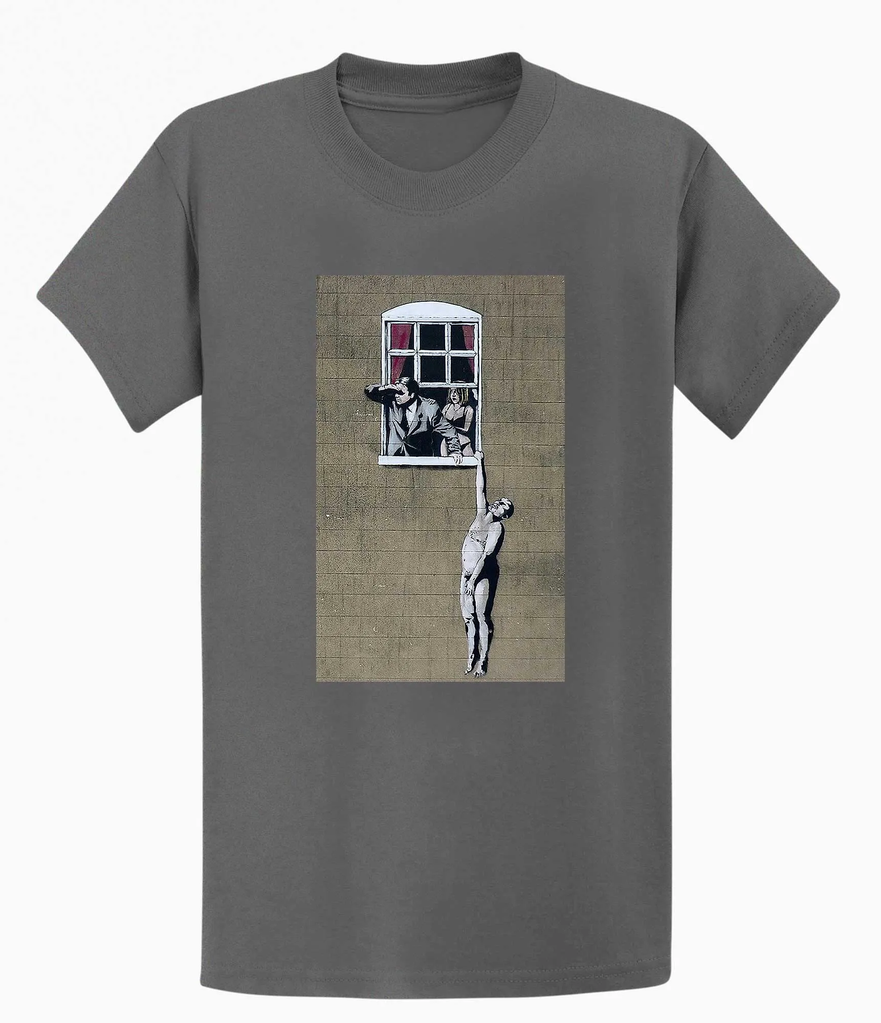 Banksy Men's T-shirt - Naked Man Hanging