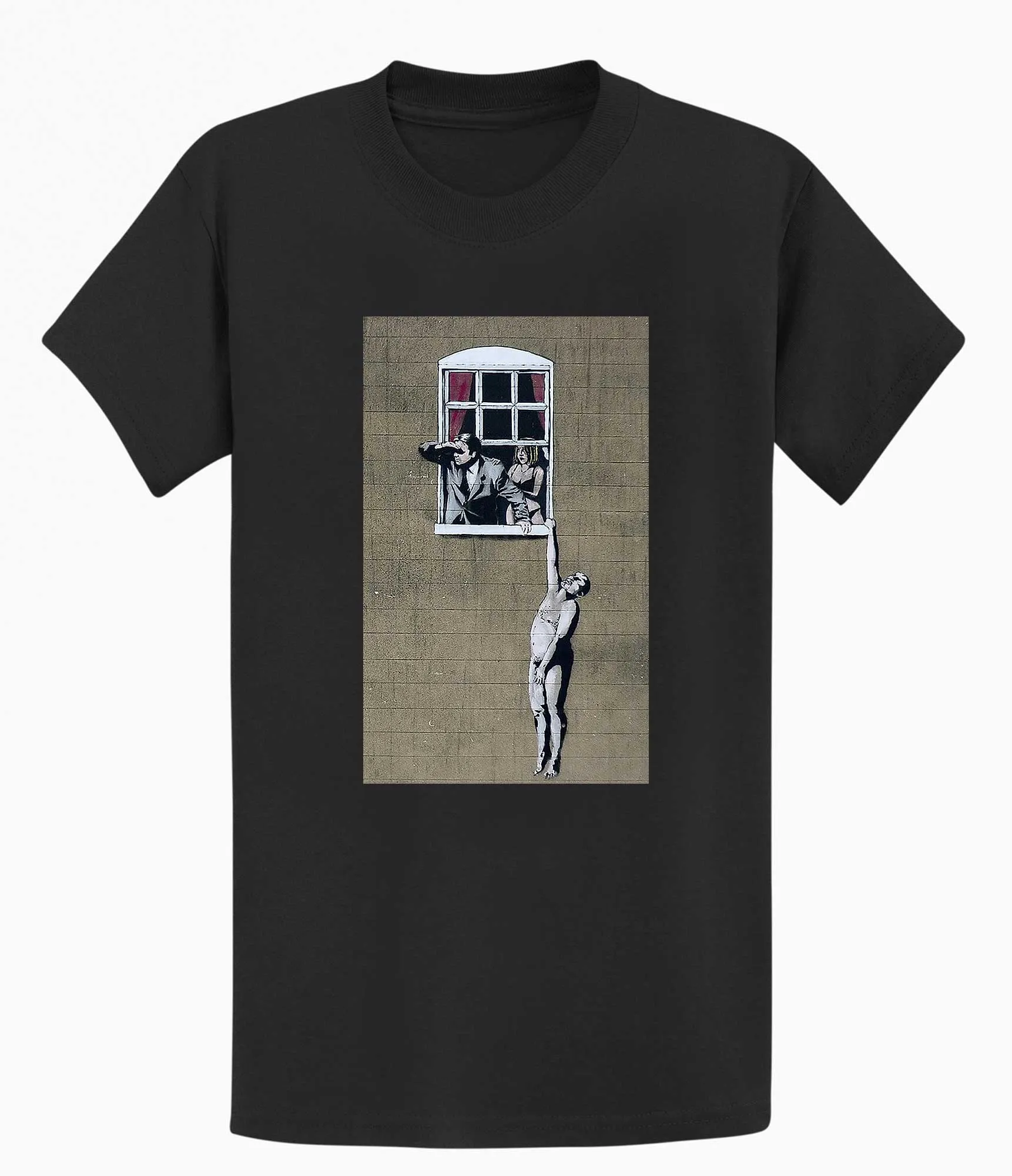 Banksy Men's T-shirt - Naked Man Hanging