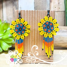 Beaded Wild Flower Earrings