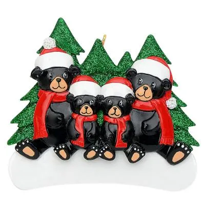 Bear Family - Polyresin Christmas Ornaments