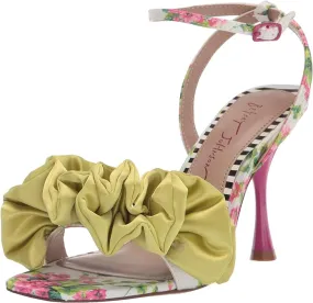 Betsey Johnson Elmira White Multi Fashion Ankle Strap Open Toe Heeled Sandals 9.5