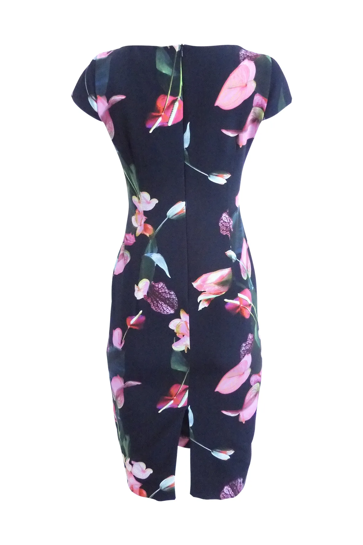 Black Dress With Pink Printed Flowers