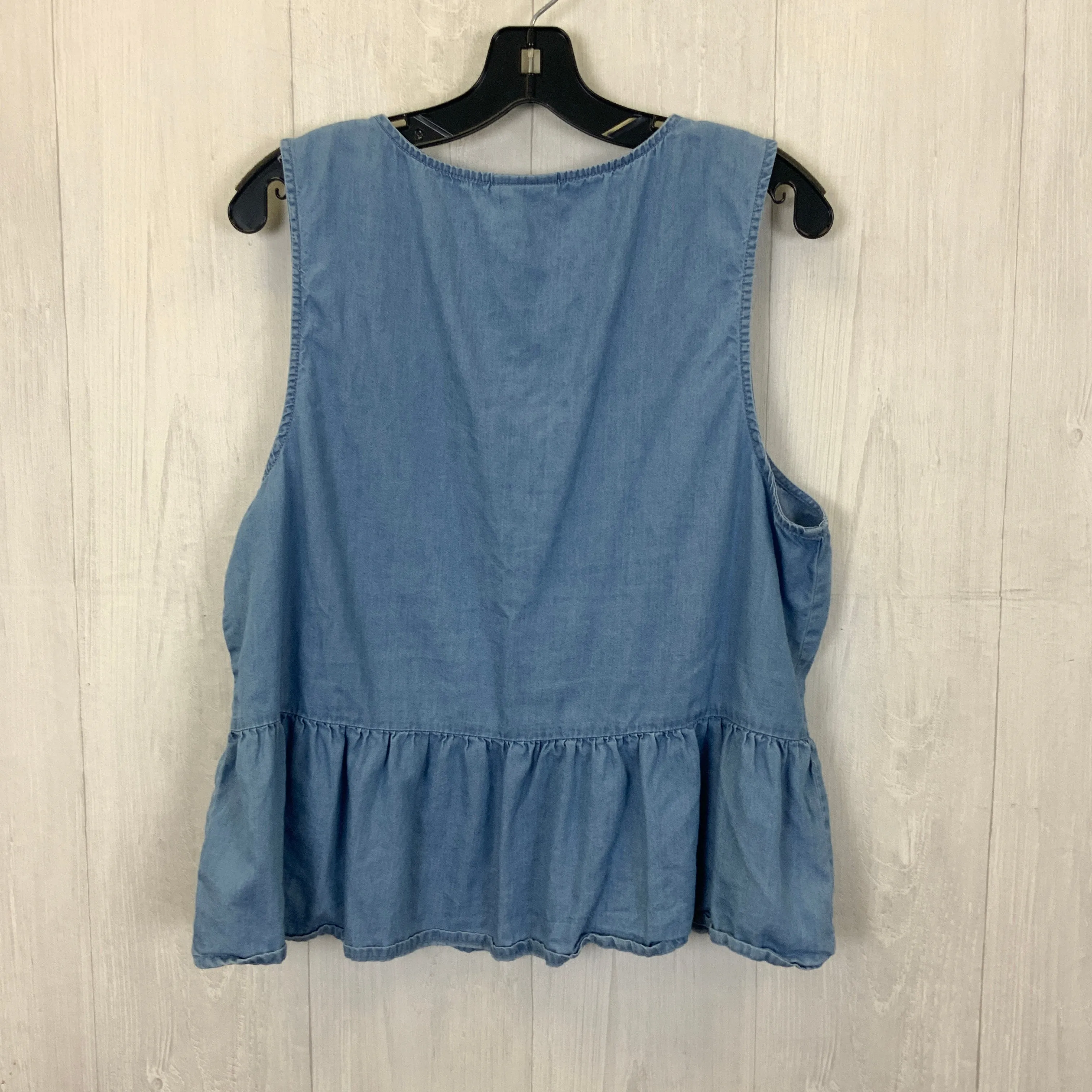 Blue Denim Top Sleeveless Ana, Size Xl