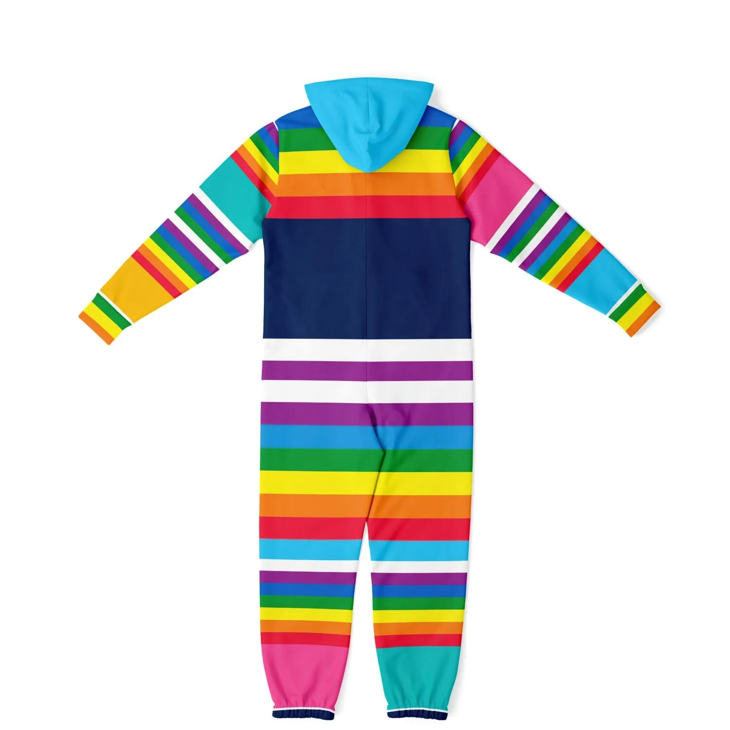 Blue Horizon Rainbow Stripe Fleece Unisex Romper