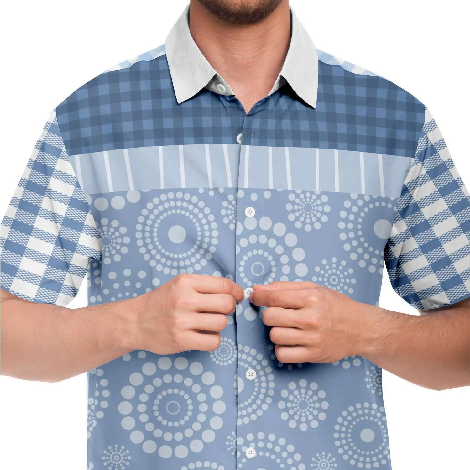 Blue Lagoon Short Sleeve Button Down Shirt