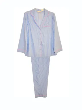 Blue Striped Plus Size Pajamas