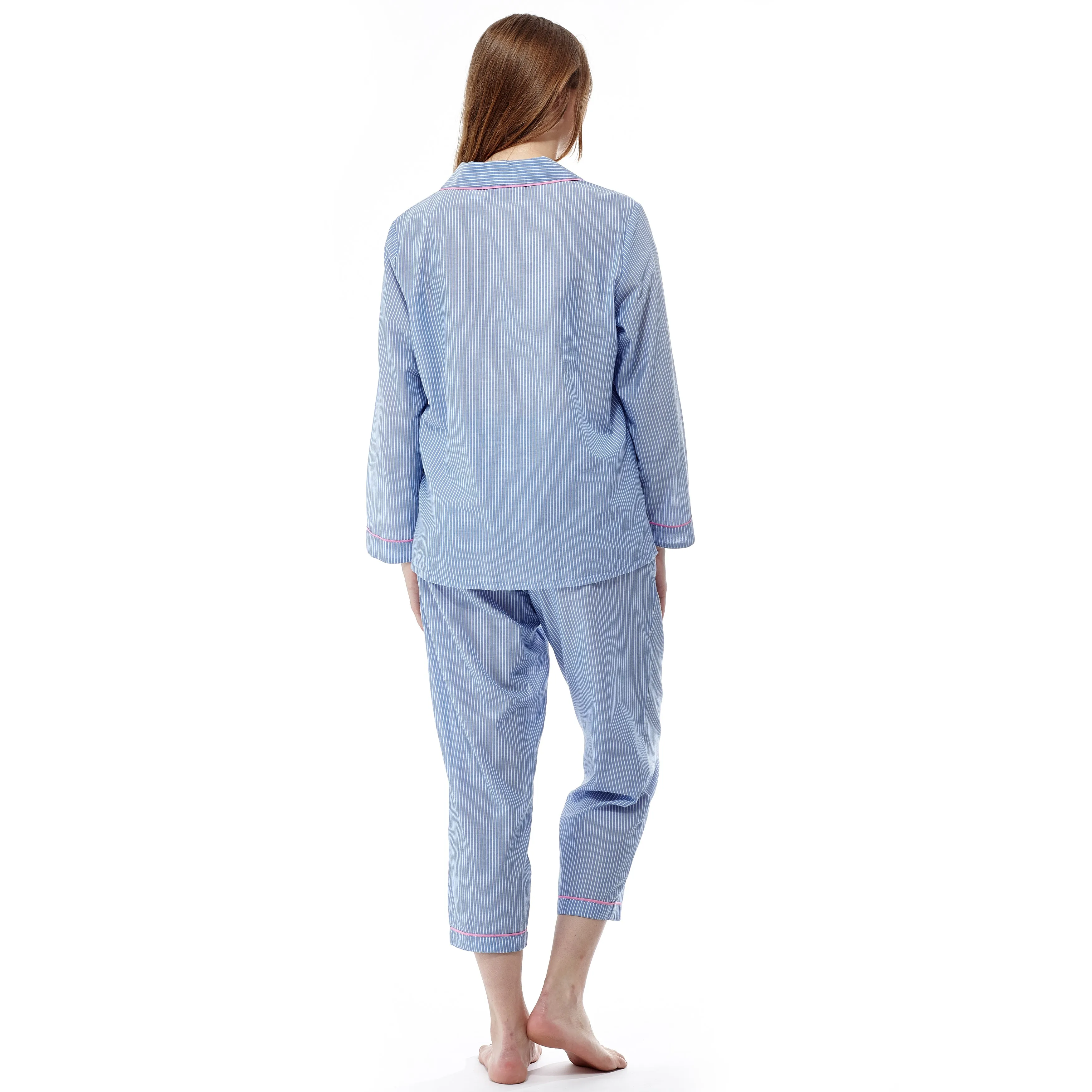 Blue Striped Plus Size Pajamas