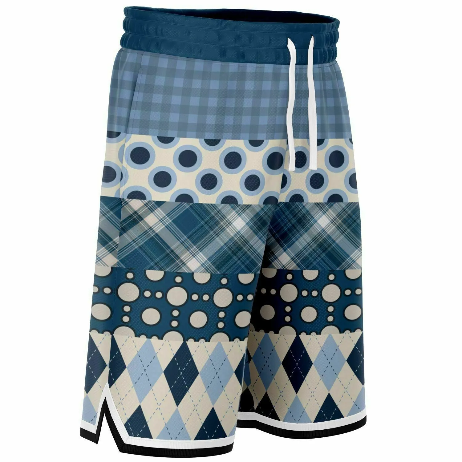 Blueberry Hill Plaid Patchwork Basketball Shorts