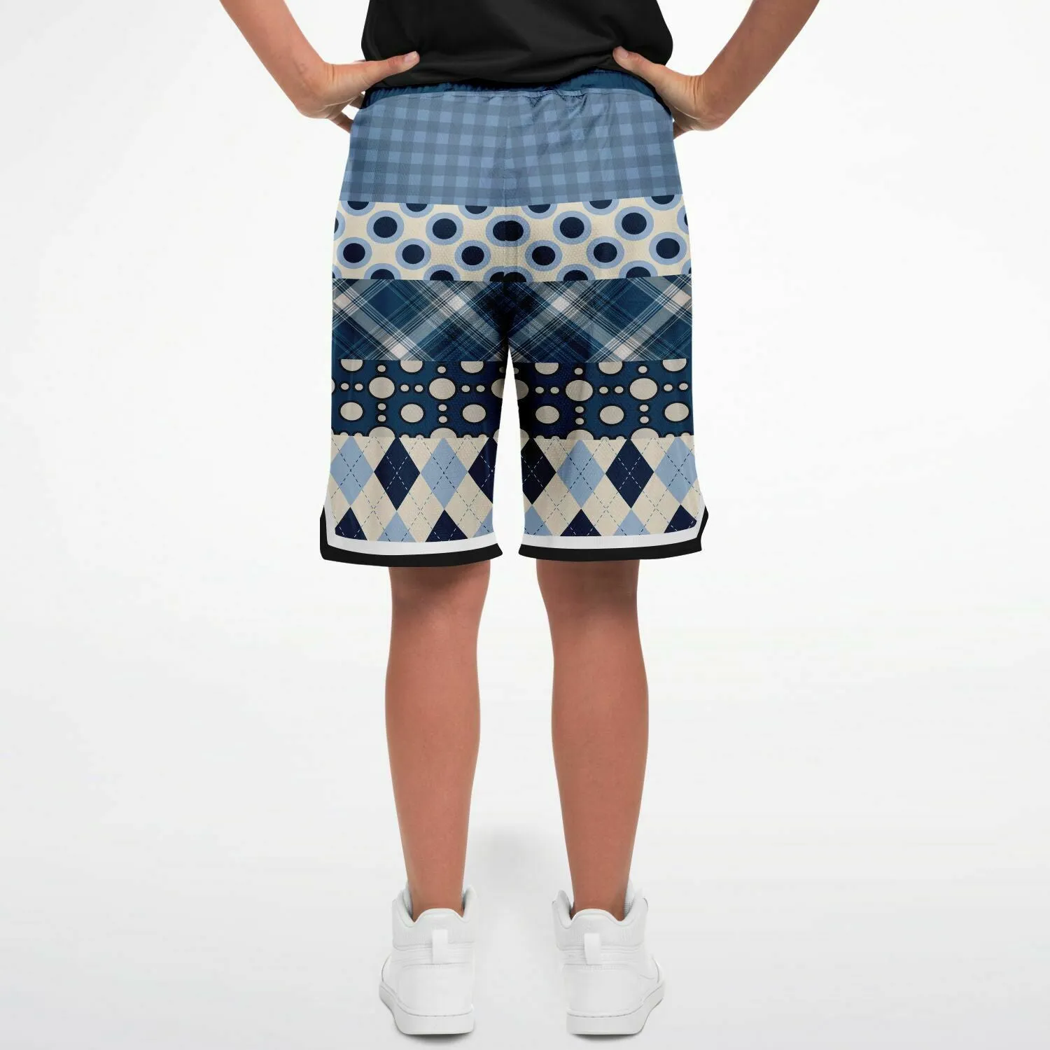 Blueberry Hill Plaid Patchwork Basketball Shorts