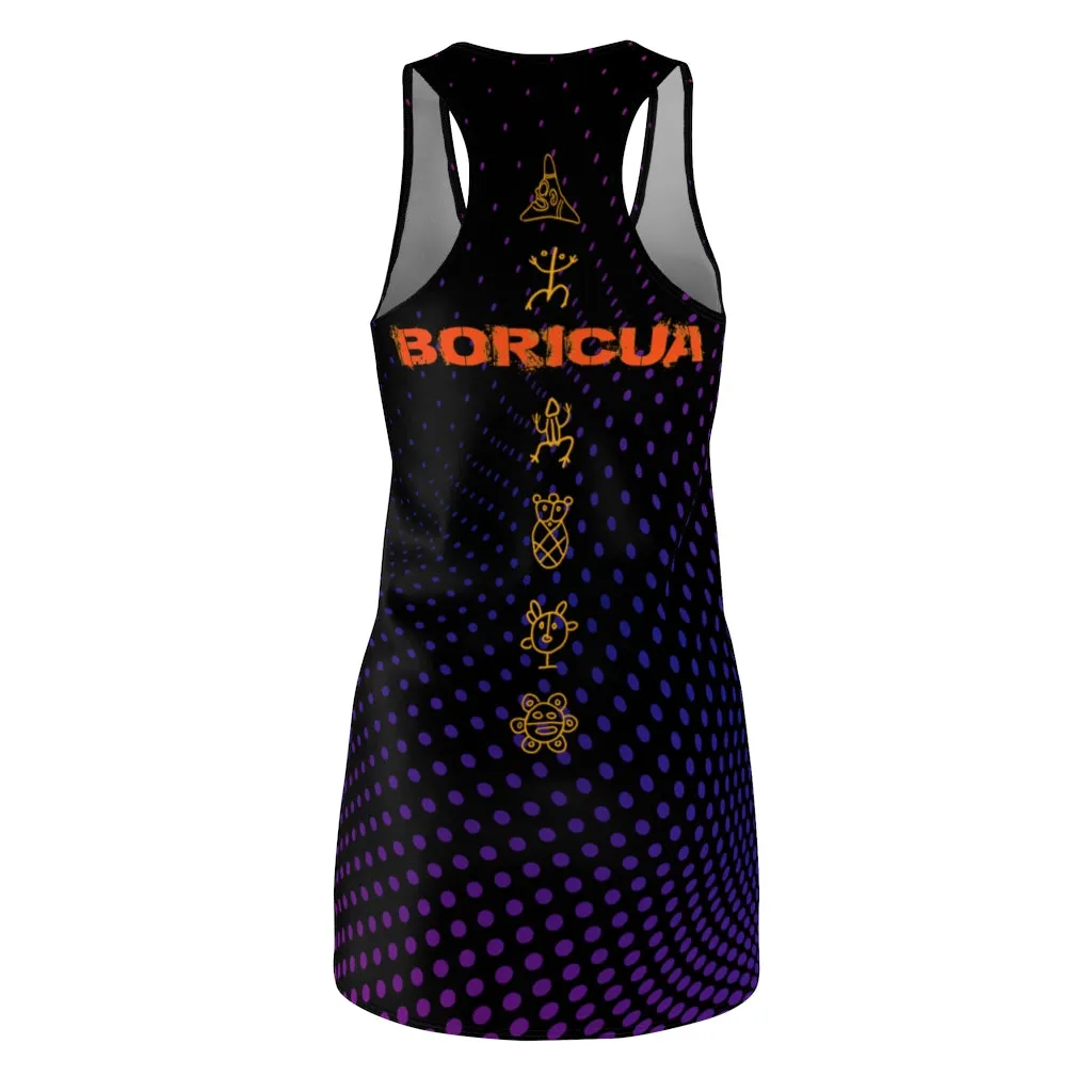 Boricua Taino Cross - Women's Cut & Sew Racerback Dress