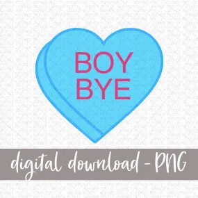 Boy Bye Candy Heart, Blue - Digital Download