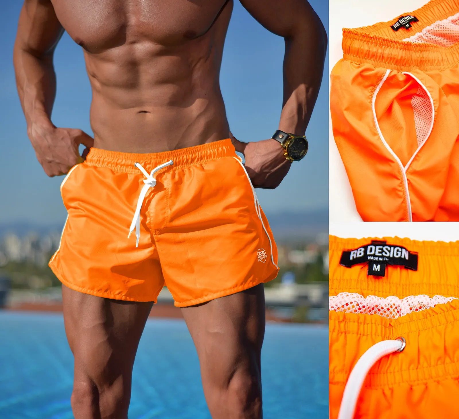 Bundle 3 - Orange Beach Shorts   Orange Hat   Tank Top MD885