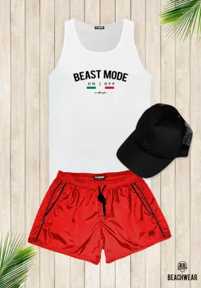 Bundle 3 - Red Beach Shorts   Black Hat   Tank Top MD930