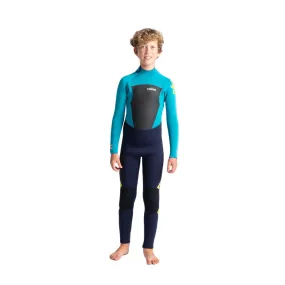 C-Skins Legend Junior 5/4/3mm Kids Wetsuit - Slate, Ocean Teal & Aurora Yellow