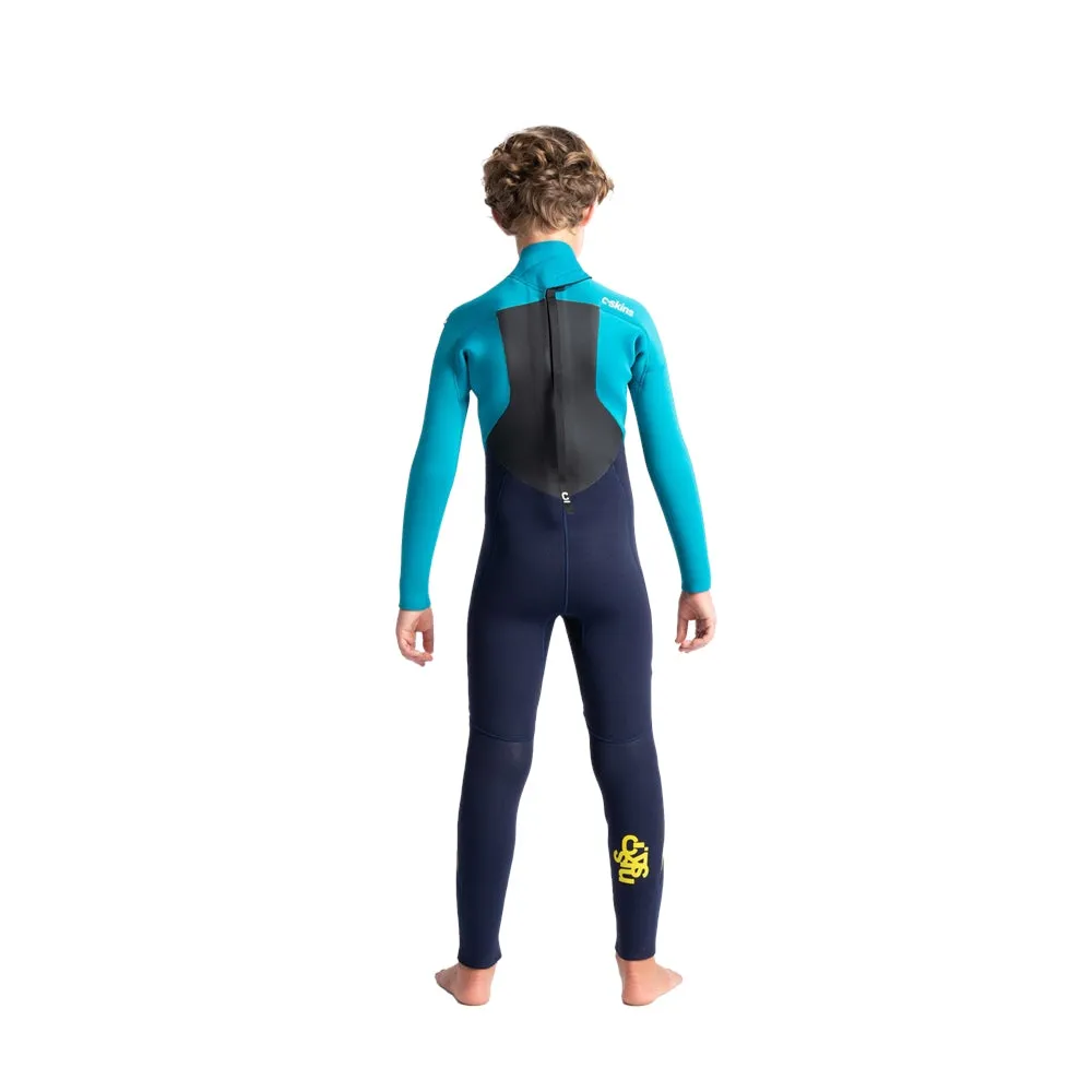 C-Skins Legend Junior 5/4/3mm Kids Wetsuit - Slate, Ocean Teal & Aurora Yellow