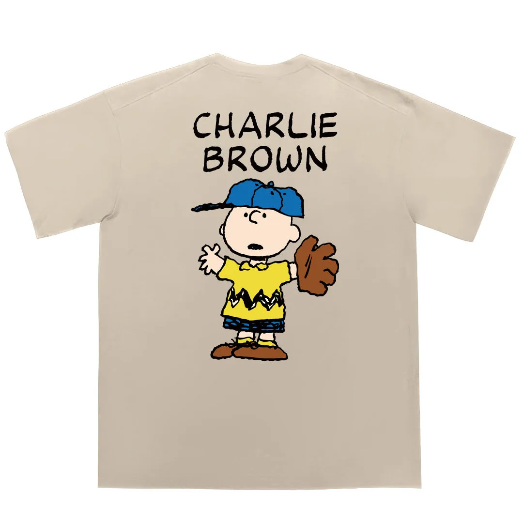 “CHARLIE BROWN” Drop-Shoulder Oversized Tee - 2038