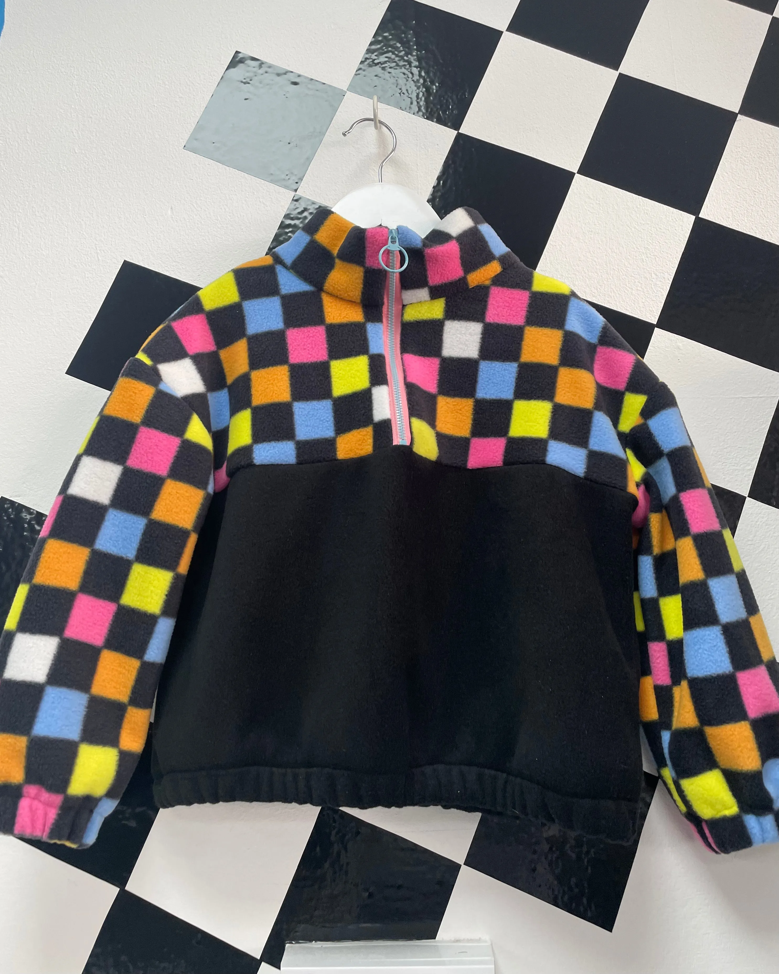 Checkerboard Zip Fleece (3mnth - 14 yrs)